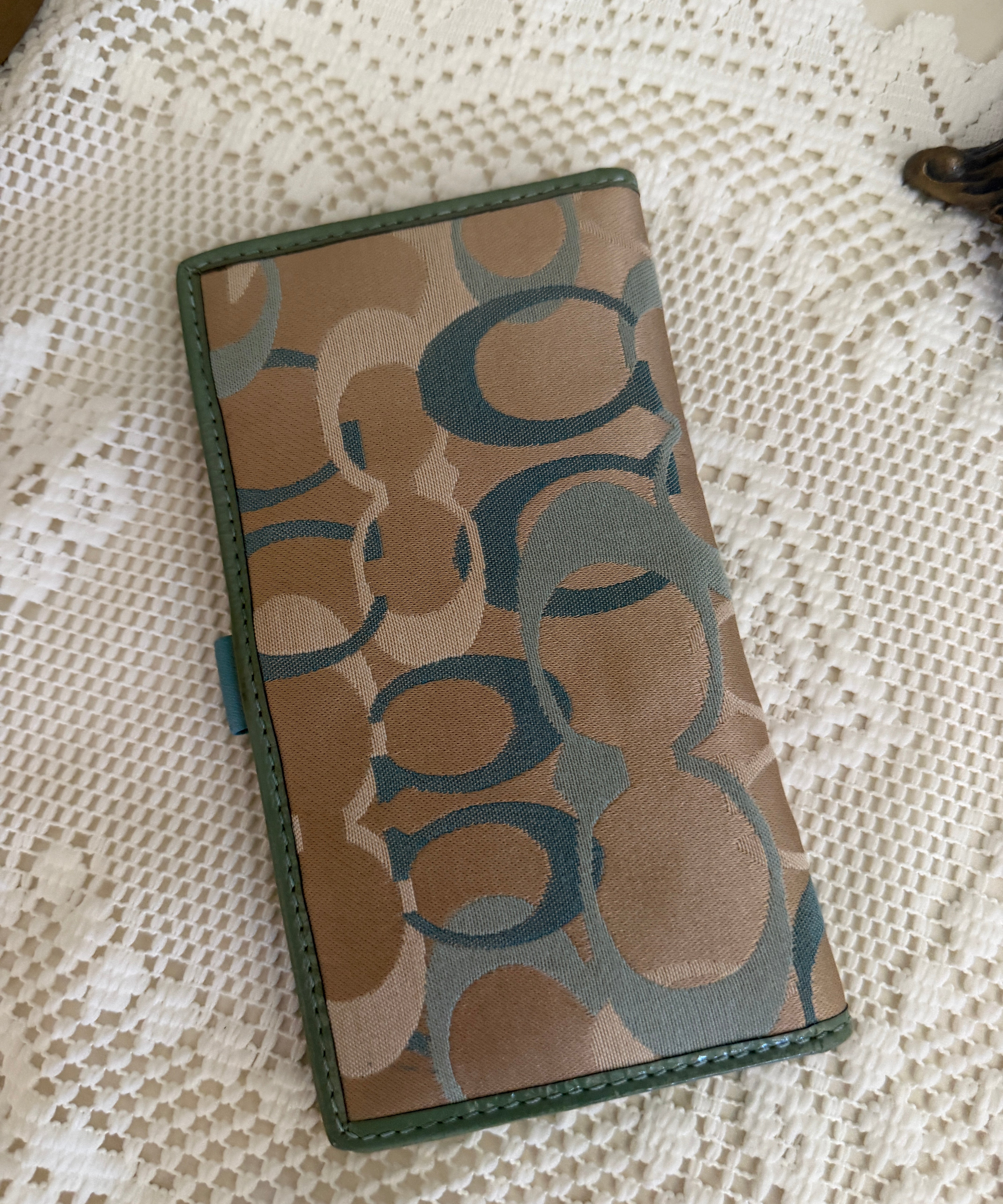 Coach Blue Optic Check Holder