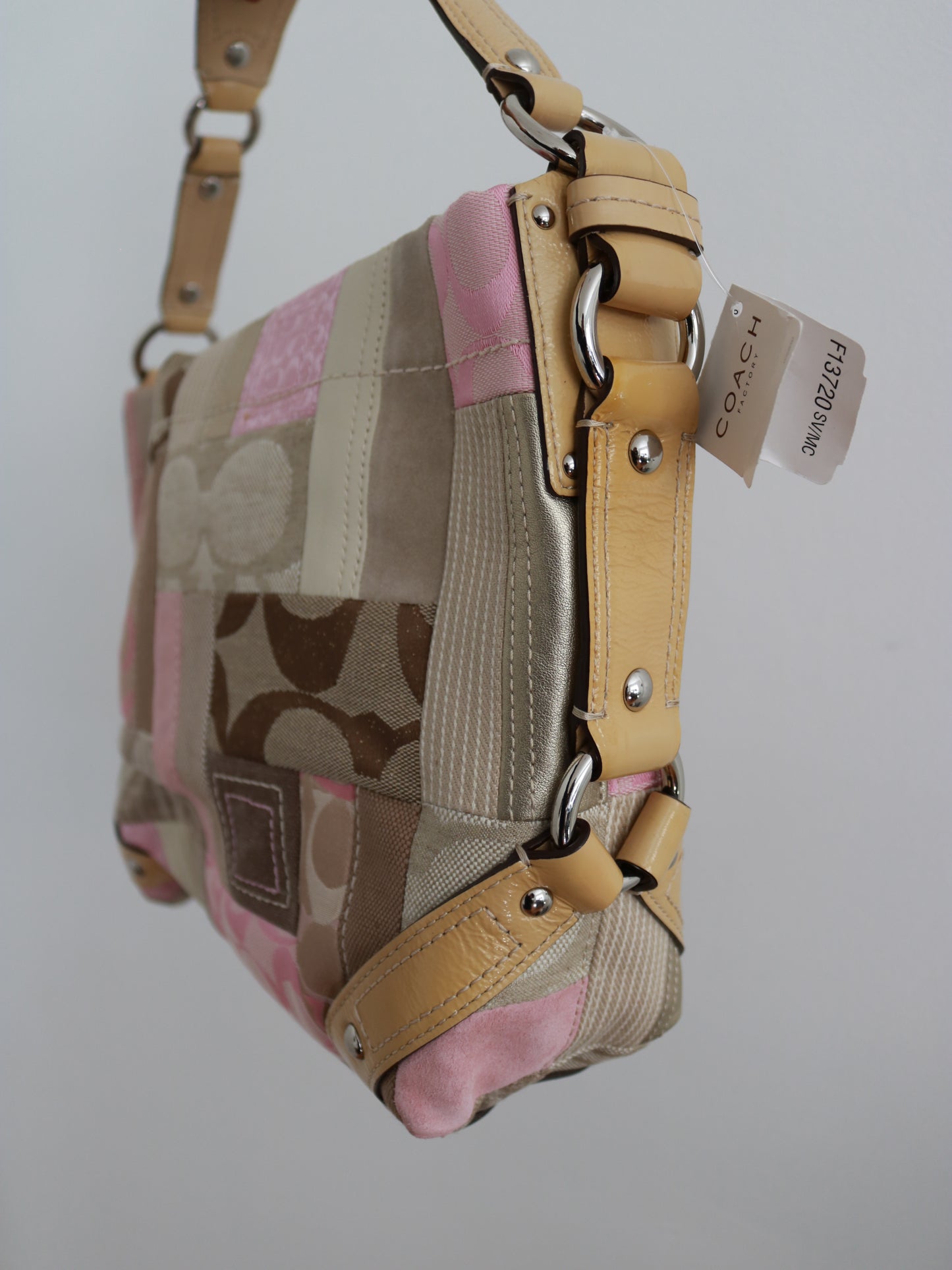 NWT Rare Coach Pink Patchwork Carly Bag