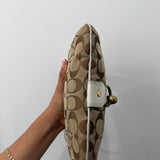 Coach Beige Signature Hamptons Signature Mini Hobo Bag