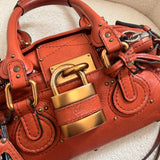 Chloe Mini Paddington Leather Burnt Orange Handbag