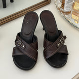 Coach Brown Peep-toe Heels (Size 8)