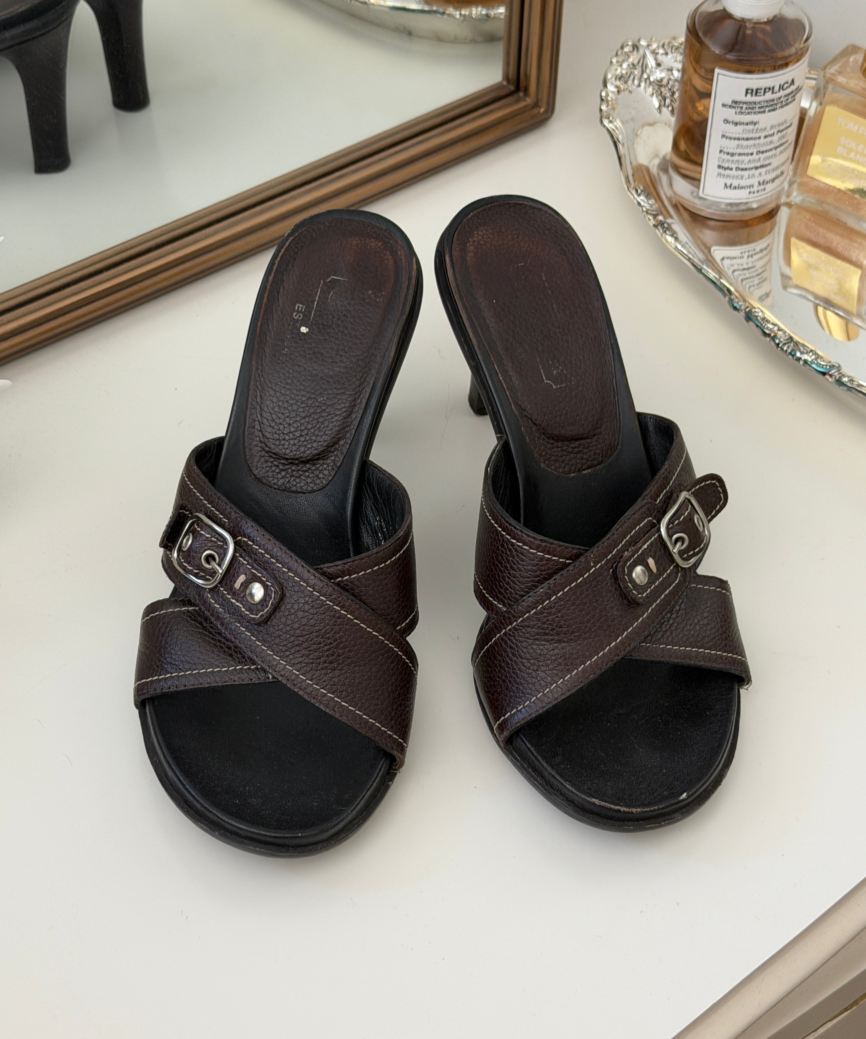 Coach Brown Peep-toe Heels (Size 8)