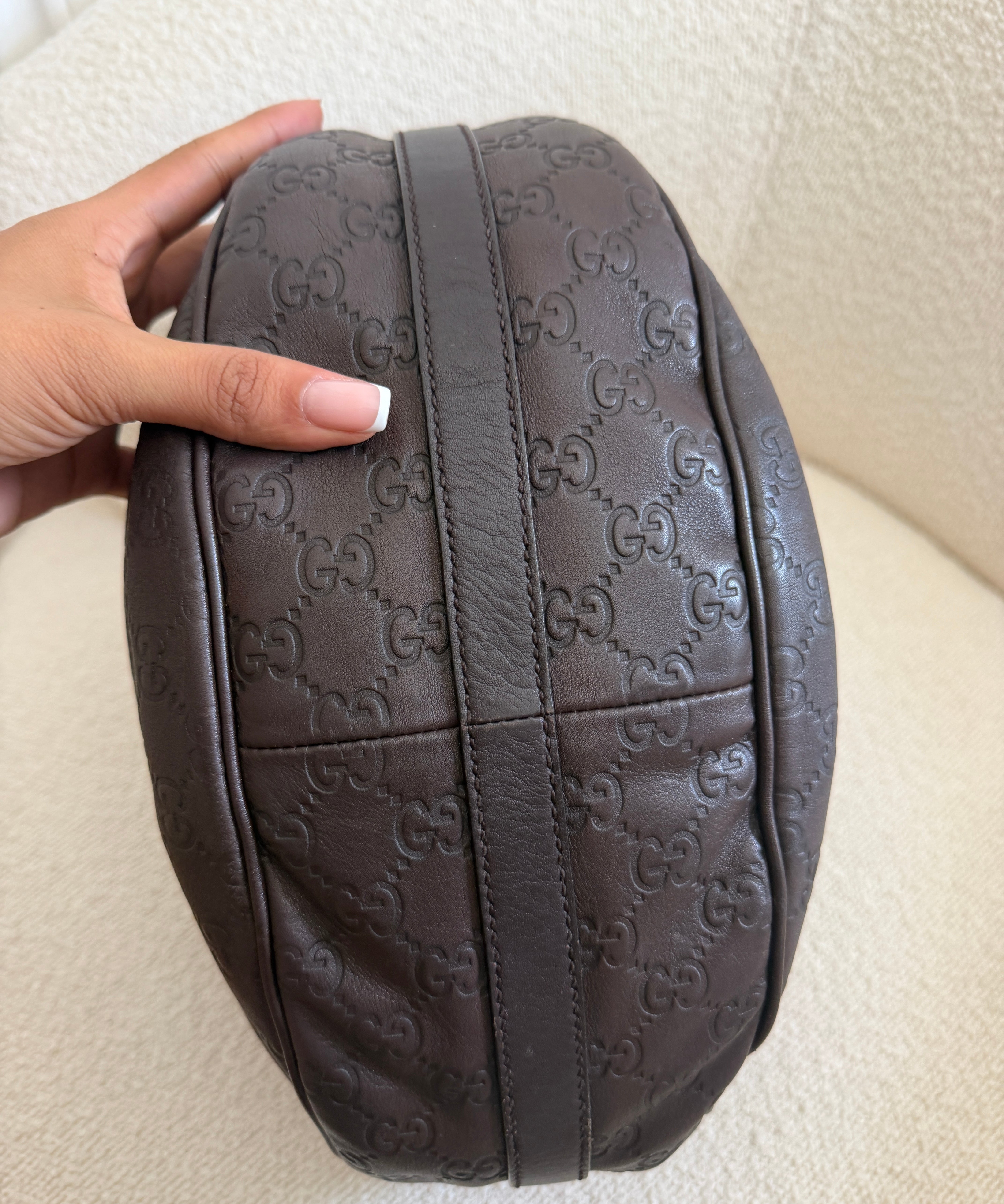 Brown Gucci Guccissima Twins Shoulder Bag