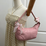 Rare Pink Leather Mini Hobo Bag