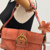 Coach Salmon Suede Soho Flap Bag