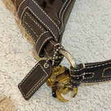 Coach Brown Canvas Mini Hobo Bag