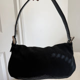 Fendi Black Baguette Cloth Shoulder Bag