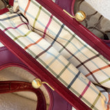 Coach Red Trim Canvas Ergo Kisslock Bag