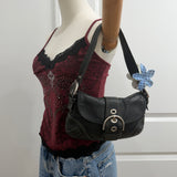 Coach Black Leather Mini Soho Bag