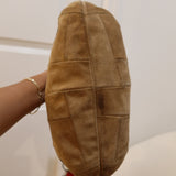 Rare Coach Khaki Patchwork  Suede Ergo Hobo Bag