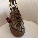Tan Coach Signature Tote Bag