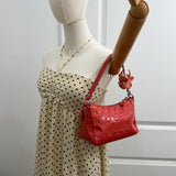 Coach Orange Patent Leather Optic Pochette
