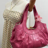 Coach Pink Canvas Ergo Kisslock Bag