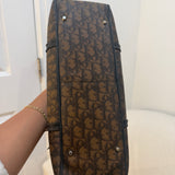 Chocolate Brown Dior Romantique Trotter Shoulder Bag