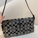 Grey Signature Hamptons Clip Shoulder Bag