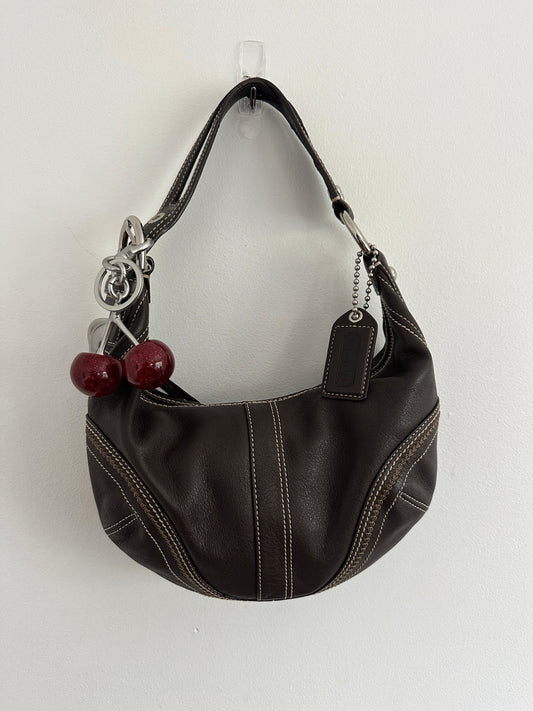 Coach Brown Leather Mini Hobo Bag