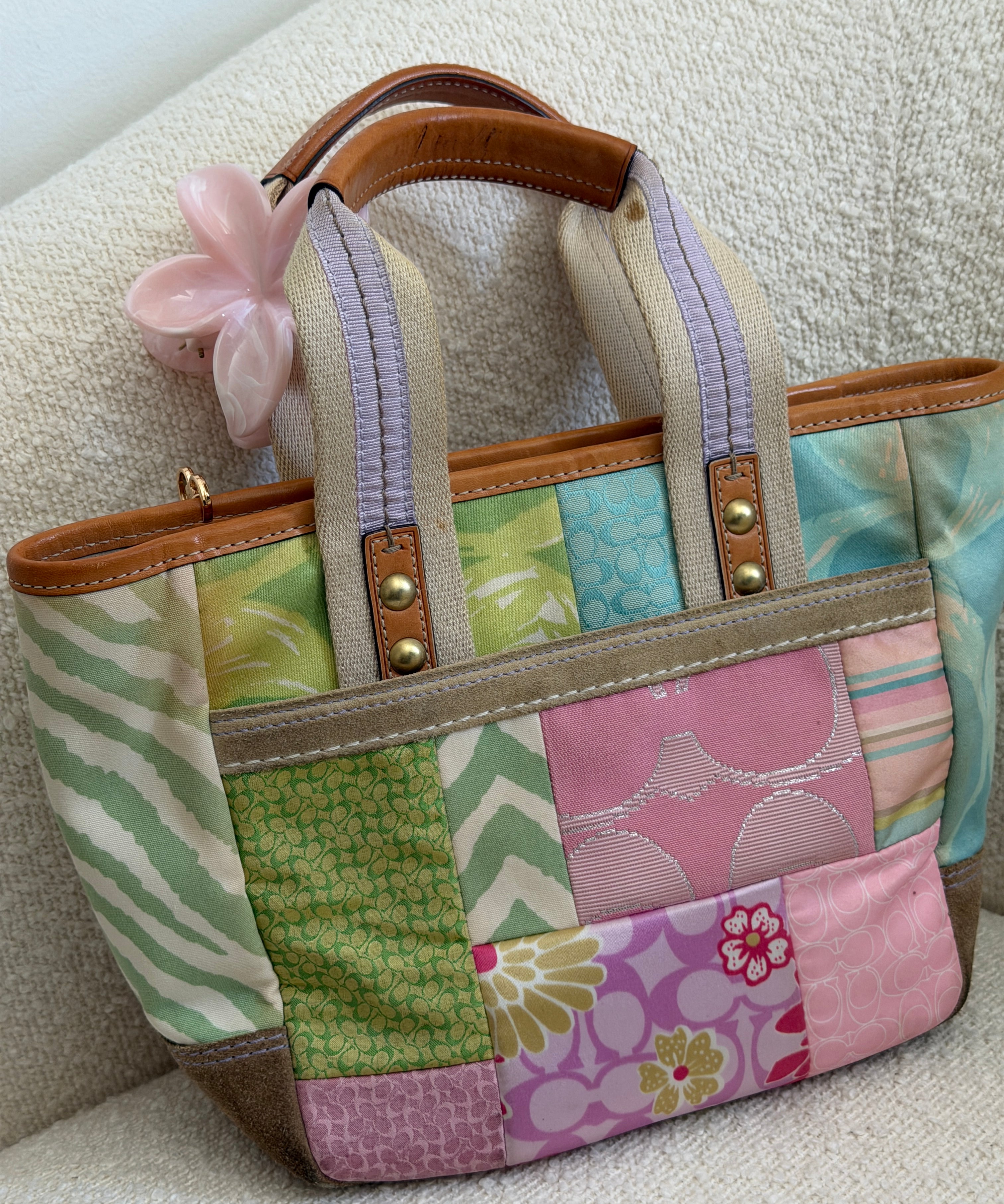 Coach Multicolor Patchwork Spring Hand Bag