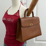 Tan Vintage Coach Madison Biltmore Top Handle Bag
