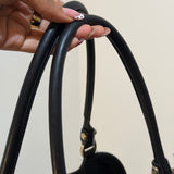 Black Leather Gucci D-Ring Large Shoulder Bag