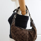 Coach Brown Canvas Mini Hobo Bag