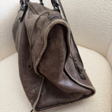 Mocha Balenciaga Lambskin Leather Work Bag