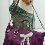 Coach Purple Canvas Ashley Carry-All Bag