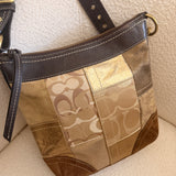 Coach Brown Patchwork Duffle Cross Body Bag