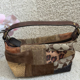 Coach Leopard Patchwork Top Handle Pochette