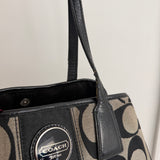Grey Coach Signature Kisslock Tote Bag