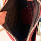 Coach Red Leather Hamptons Mini Hobo Bag