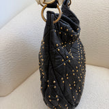 Miu Miu Black Studded Quilted Hobo Bag