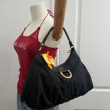 Black Gucci D-Ring Abbey Large Shoulder Bag