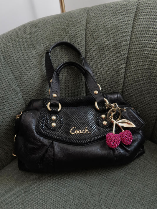 Coach Black Python Madison Satchel Bag