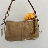 Coach Straw Woven Bumble Bee Bag