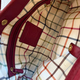 Coach Red Trim Canvas Ergo Kisslock Bag