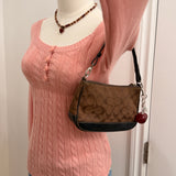 Coach Brown Signature Demi Hamptons Bag