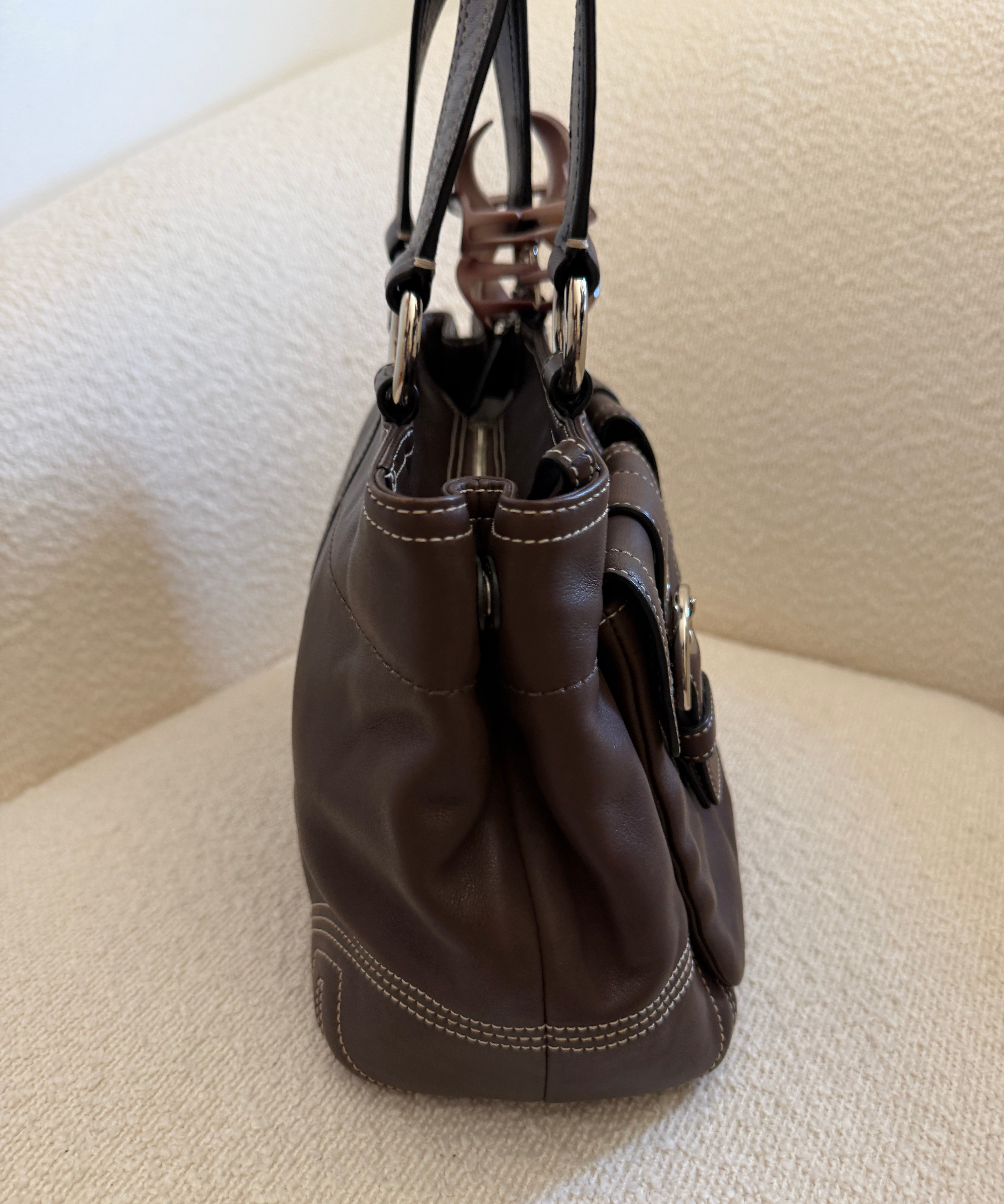 Coach Brown Leather Soho Pocket Tote Bag
