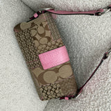 Pink Patchwork Snakeskin Coach Soho Demi Flap