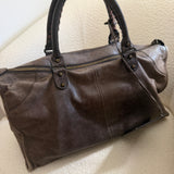Mocha Balenciaga Lambskin Leather Work Bag