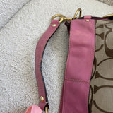 Coach Pink Trim Signature Zoe Bag