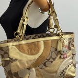 Rare Coach Gold Patchwork Tote Bag