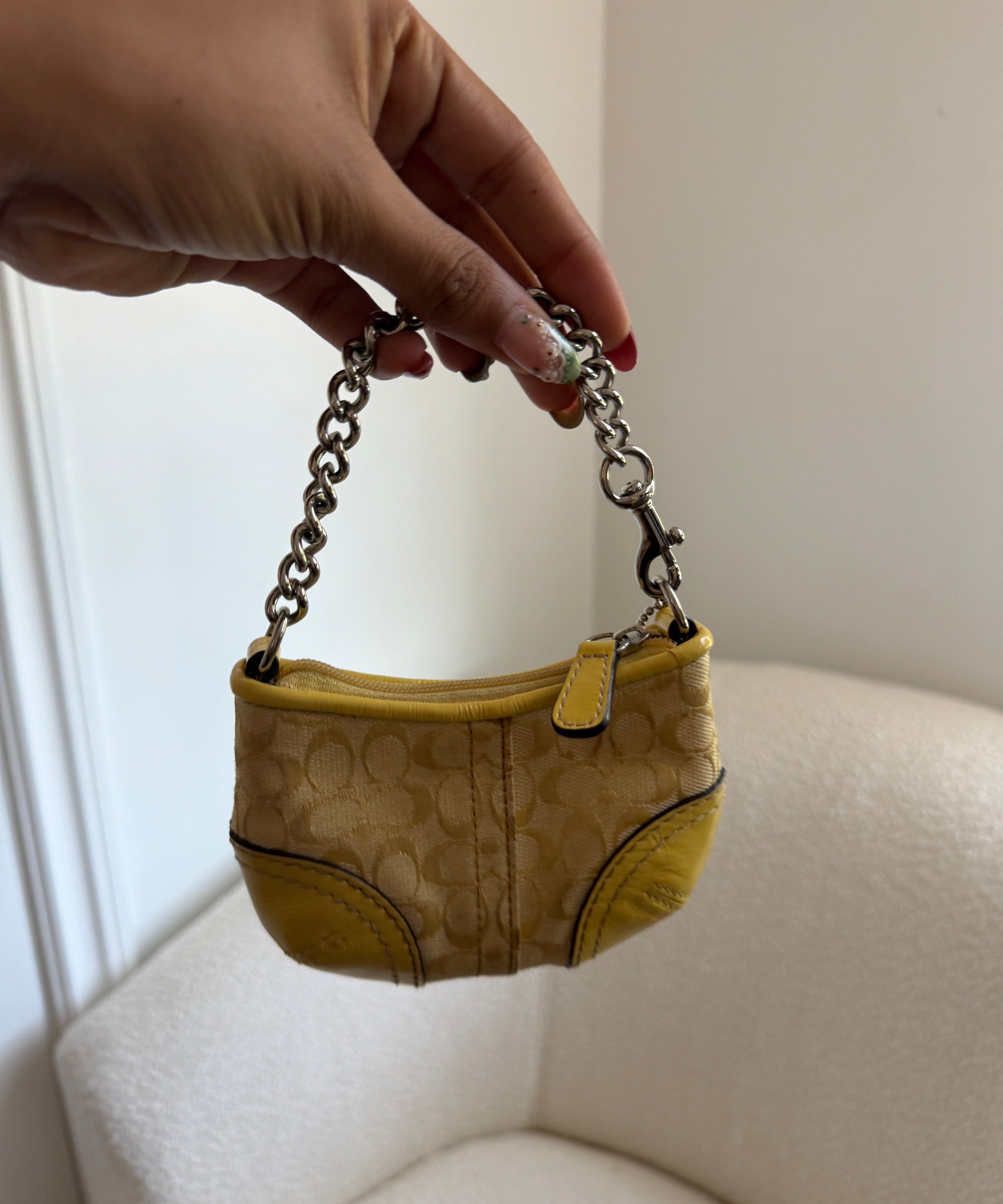 Butter Yellow Coach Mini Hobo Bag Charm