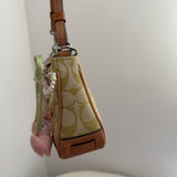 Rare Coach Lime Green Signature Demi Hamptons Bag