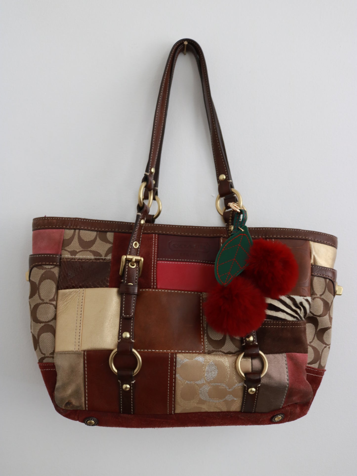 Coach Brown Patchwork Tote Bag