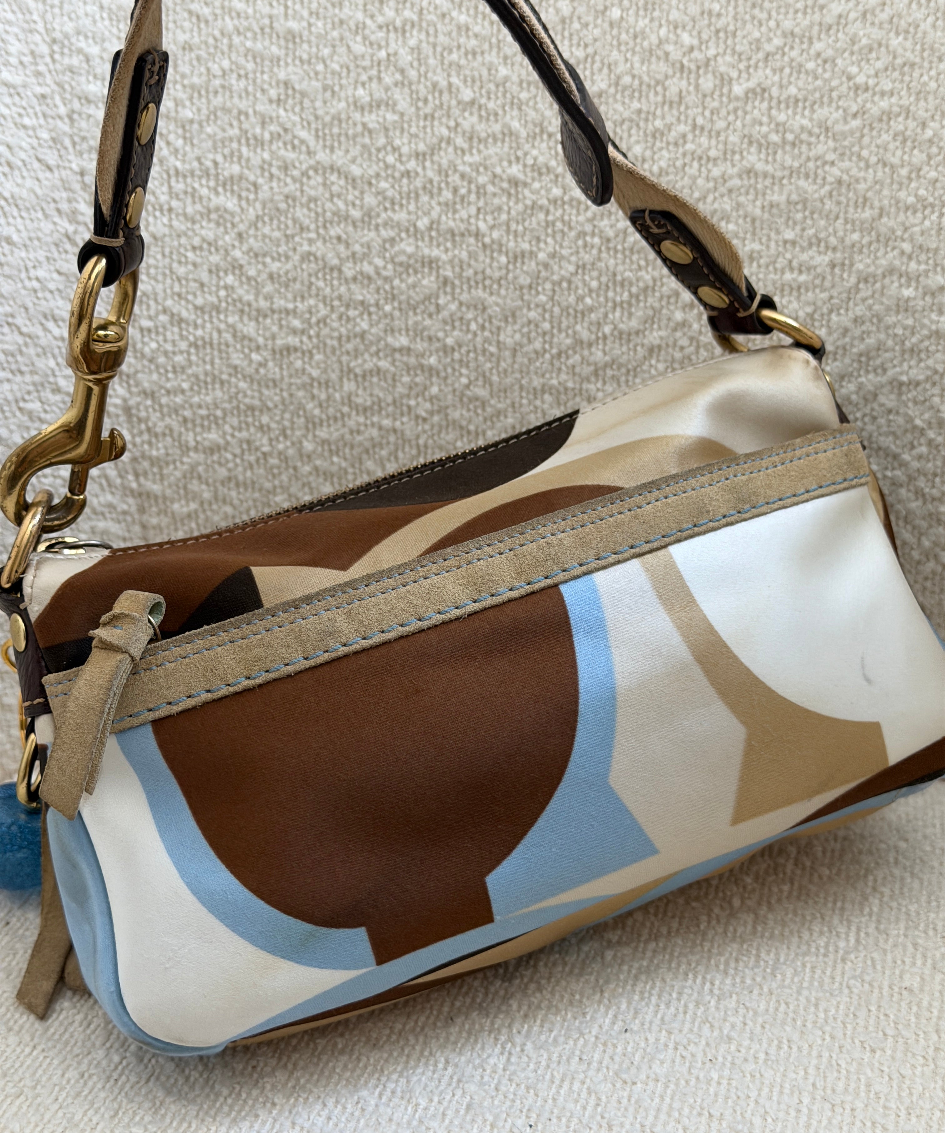 Coach Multicolor Scarf Print Shoulder Bag