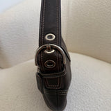 Rare Leather Brown Canvas Mini Soho Bag