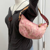 Coach Signature Optic Pink Mini Hobo Bag