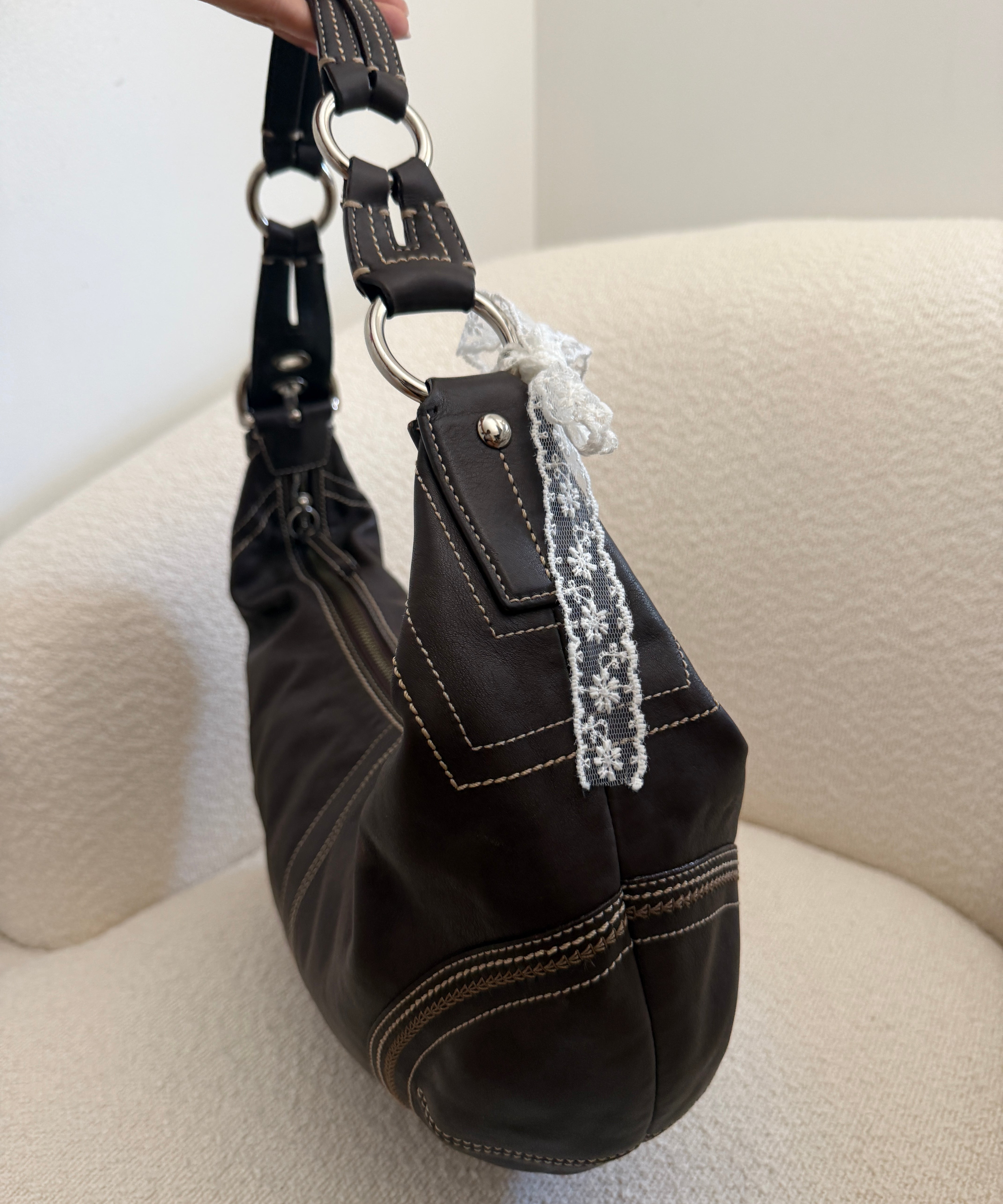 Coach Brown Leather Hobo Shoulder Bag