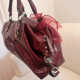 Coach Burgundy Patent Leather Ashley Shoulder Bag