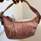 Coach Signature Optic Pink Mini Hobo Bag